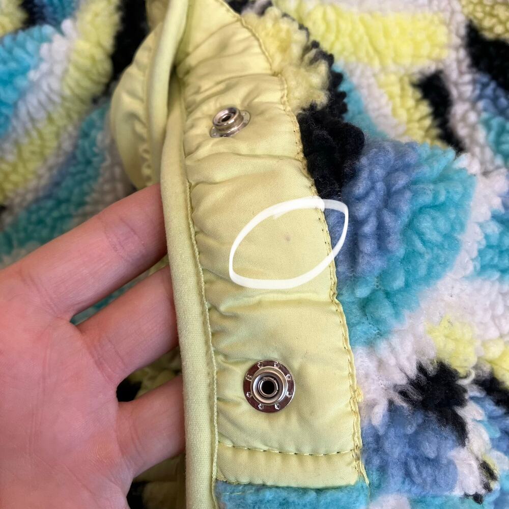 Free People Movement Sz M Rocky Ridge Jacket Sherpa Fleece Blue Rainbow Combo - Picture 15 of 16